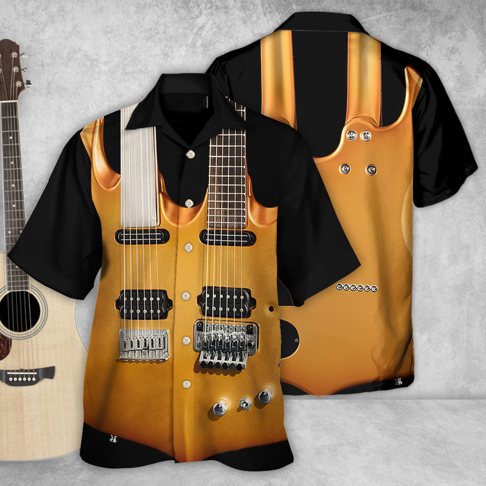 Electric Guitar Double Hawaiian Shirt For Warm Weather Adventures And Everyday Comfort