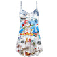 Christmas Sparkling New Year V-Neck Sleeveless Cami Dress For Festive Events And Casual Summer Styling