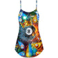 Christmas Billiard Fire Merry V-Neck Sleeveless Cami Dress For Festive Events And Casual Summer Styling