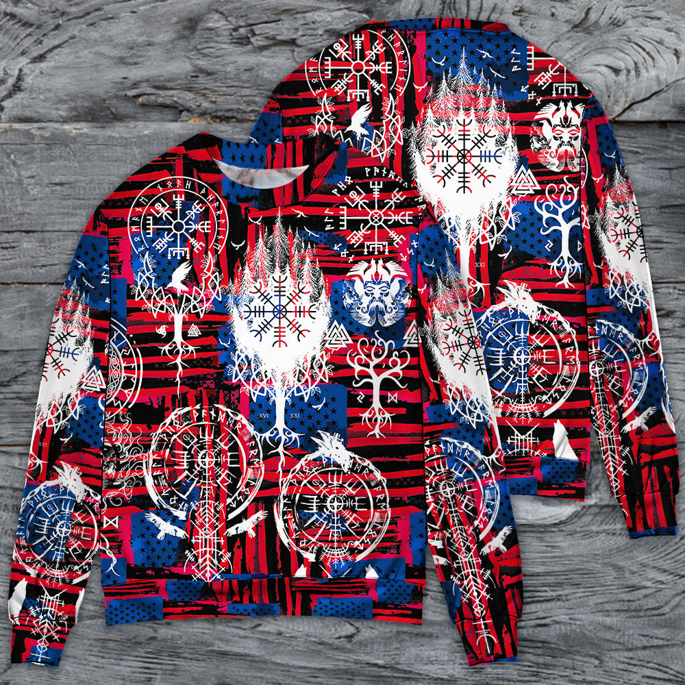 Viking Independence Day Compass Symbol Sweater For Weekend Adventures Outdoor Events And Thoughtful Gifts