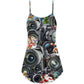 Camera Art Merry Christmas V-Neck Sleeveless Cami Dress For Festive Gatherings Travel And Casual Holiday Styling