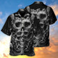Gothic Dark Skull Hawaiian Shirt Graphic Artwork Detail For Island Holidays