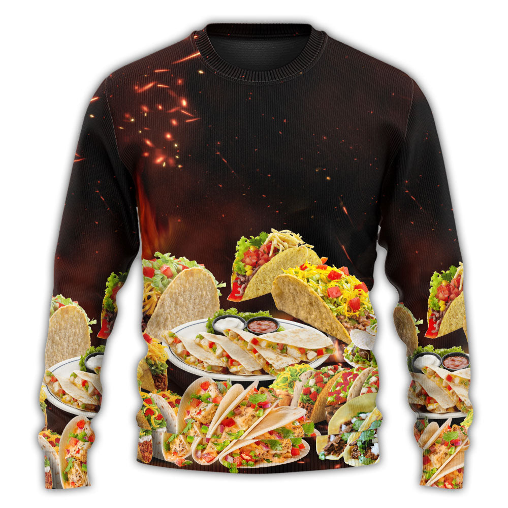Tacos Fast Food Delicious Sweater For Weekend Outings Parties And Thoughtful Gift Giving