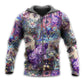 Purple Psychedelic Cat Hoodie For Festival Days Weekend Adventures And Relaxed Style
