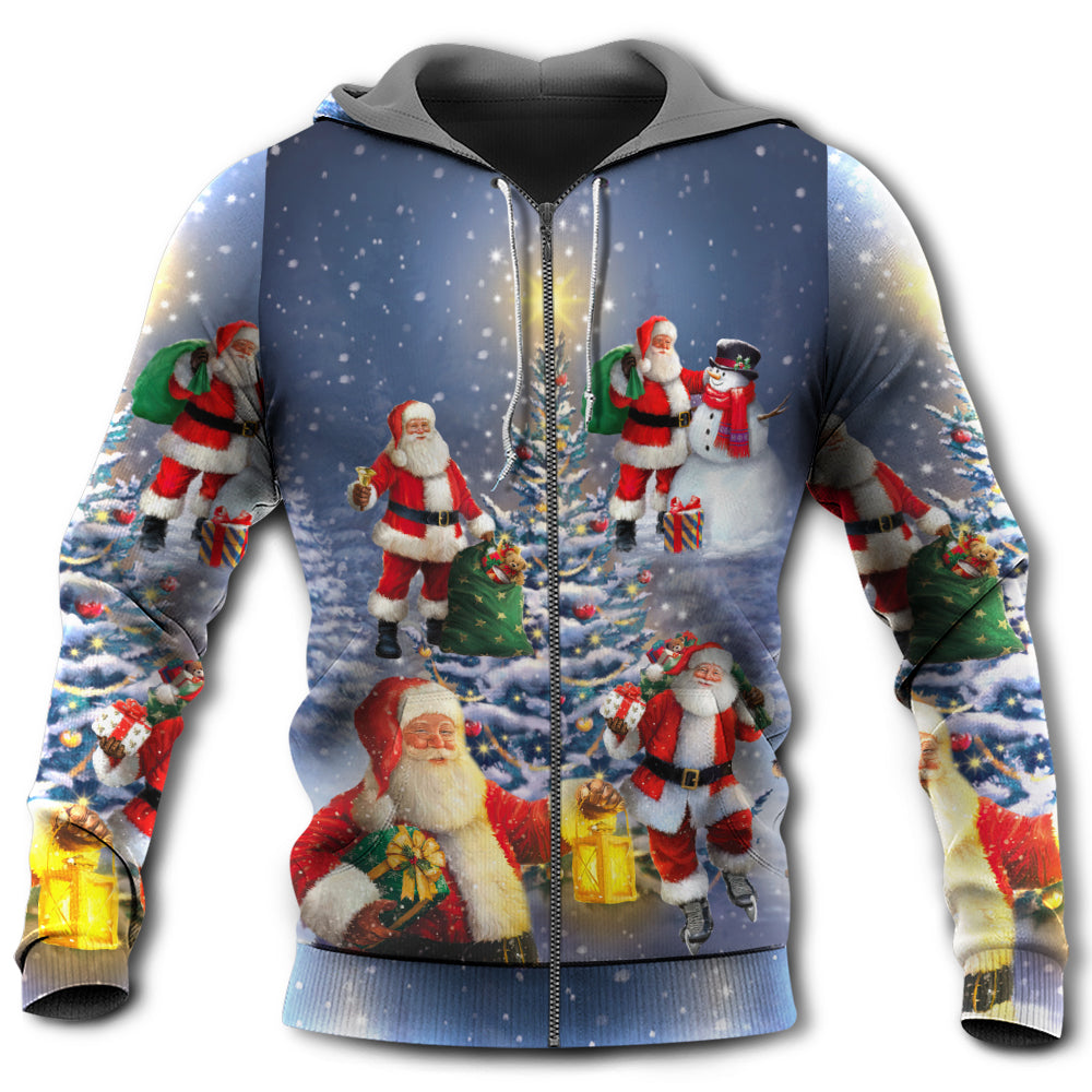 Christmas Santa Love Light Tree Hoodie For Holiday Gatherings Winter Travel And Seasonal Gifting