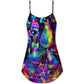 Confident Cat Style V-Neck Sleeveless Cami Dress For Sunny Getaways Outdoor Events And Everyday Summer Fashion