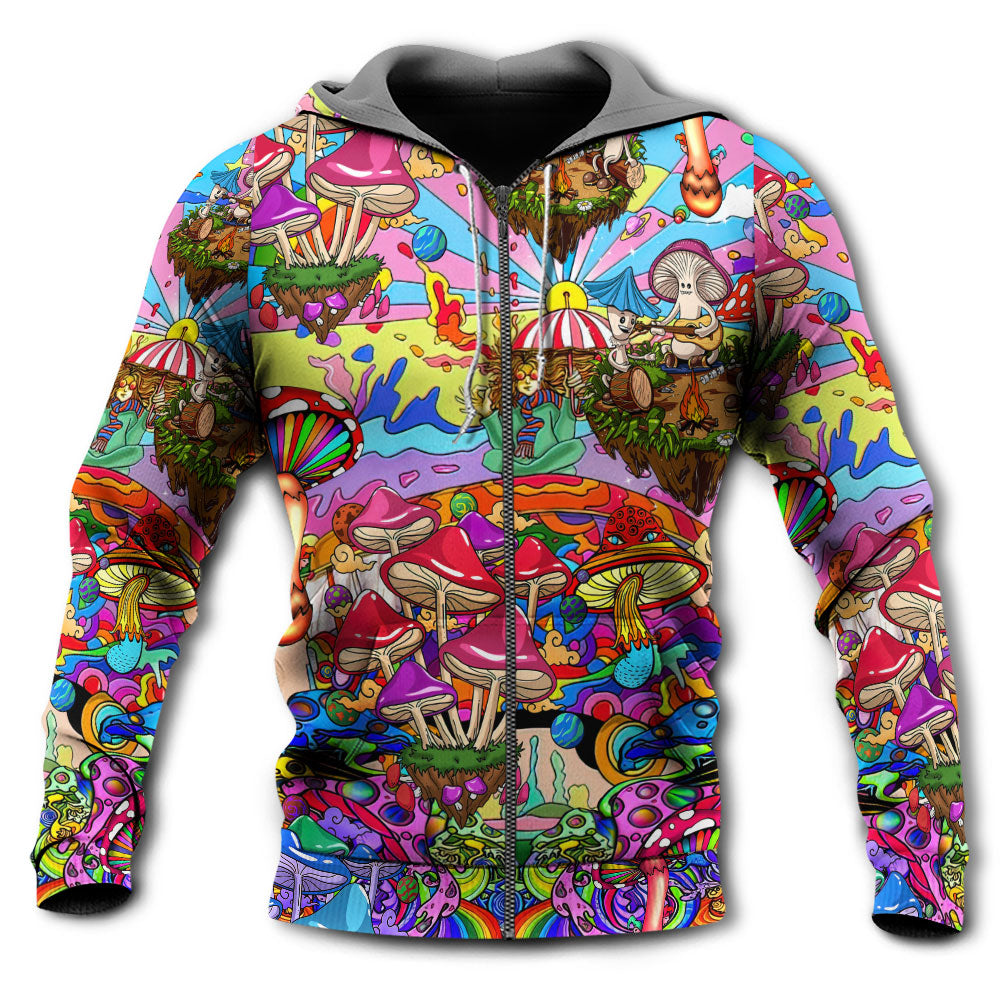 Hippie Psychedelic Mushroom Trippy Art - Hoodie