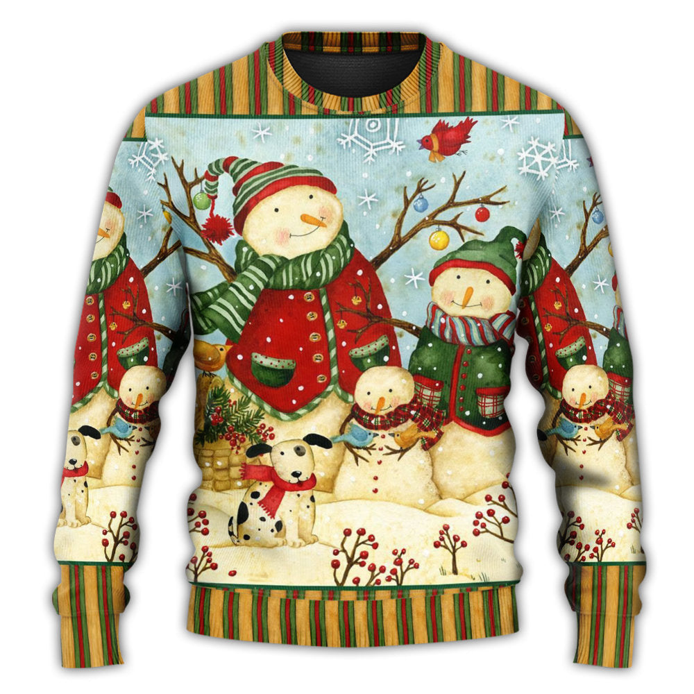 Christmas Cute Snowman Happy Xmas Sweater For Winter Parties Seasonal Adventures And Relaxed Everyday Styling