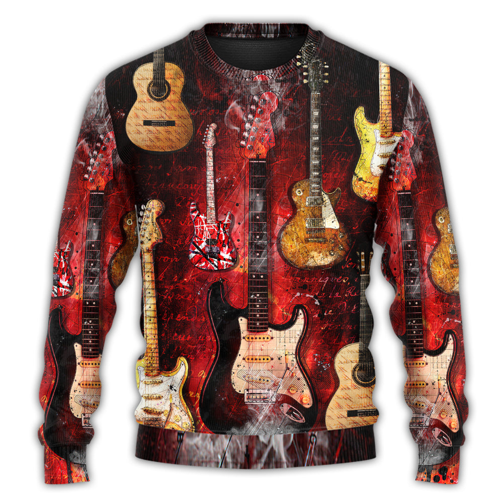 Halloween Abstract Guitar Sweater For Halloween Events Weekend Outings And Creative Gift Giving