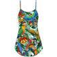 Christmas Parrot Tropical Love V-Neck Sleeveless Cami Dress For Festivals Travel And Relaxed Casual Summer Wear