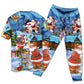 Santa And Snowman Friends Christmas Short Sleeve Pajamas Set For Winter Nights And Thoughtful Gifting