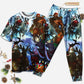 Cool Santa Christmas Short Sleeve Pajamas Set For Holiday Bedtime And Cozy Home Wear