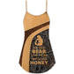 Old Bear And Honey Home V-Neck Sleeveless Cami Dress For Vacations And Casual Warm Weather Wear
