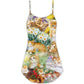 Yellow Kitty Lover Art V-Neck Sleeveless Cami Dress For Summer Vacations Festivals And Playful Casual Styling