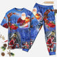 Merry Christmas Santa Holiday Arrival Short Sleeve Pajamas Set For Christmas Mornings And Relaxed Lounging