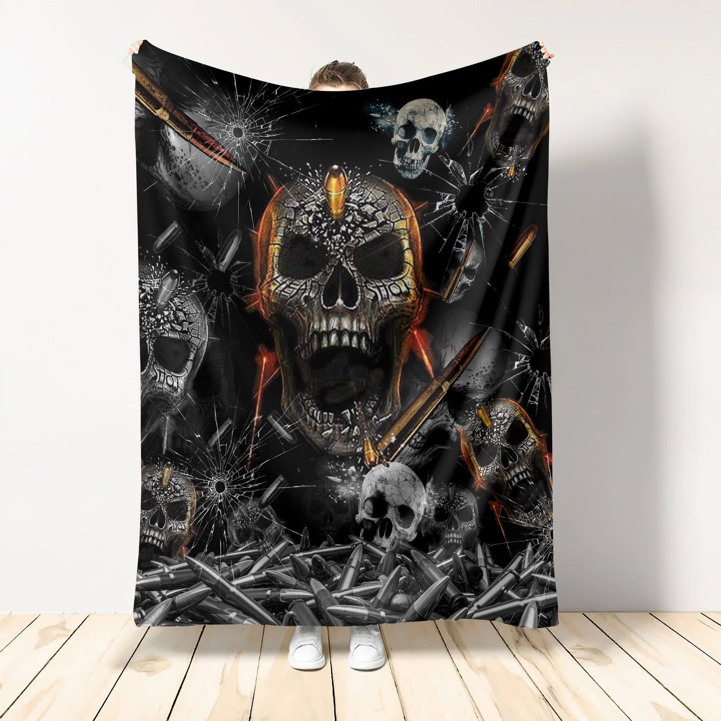 Skull Oh My Skull Flannel Blanket For Cozy Bedroom Sofa Decor