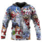 Happy Santa Snowman Holidays Hoodie For Christmas Gatherings Outdoor Trips And Relaxed Seasonal Style