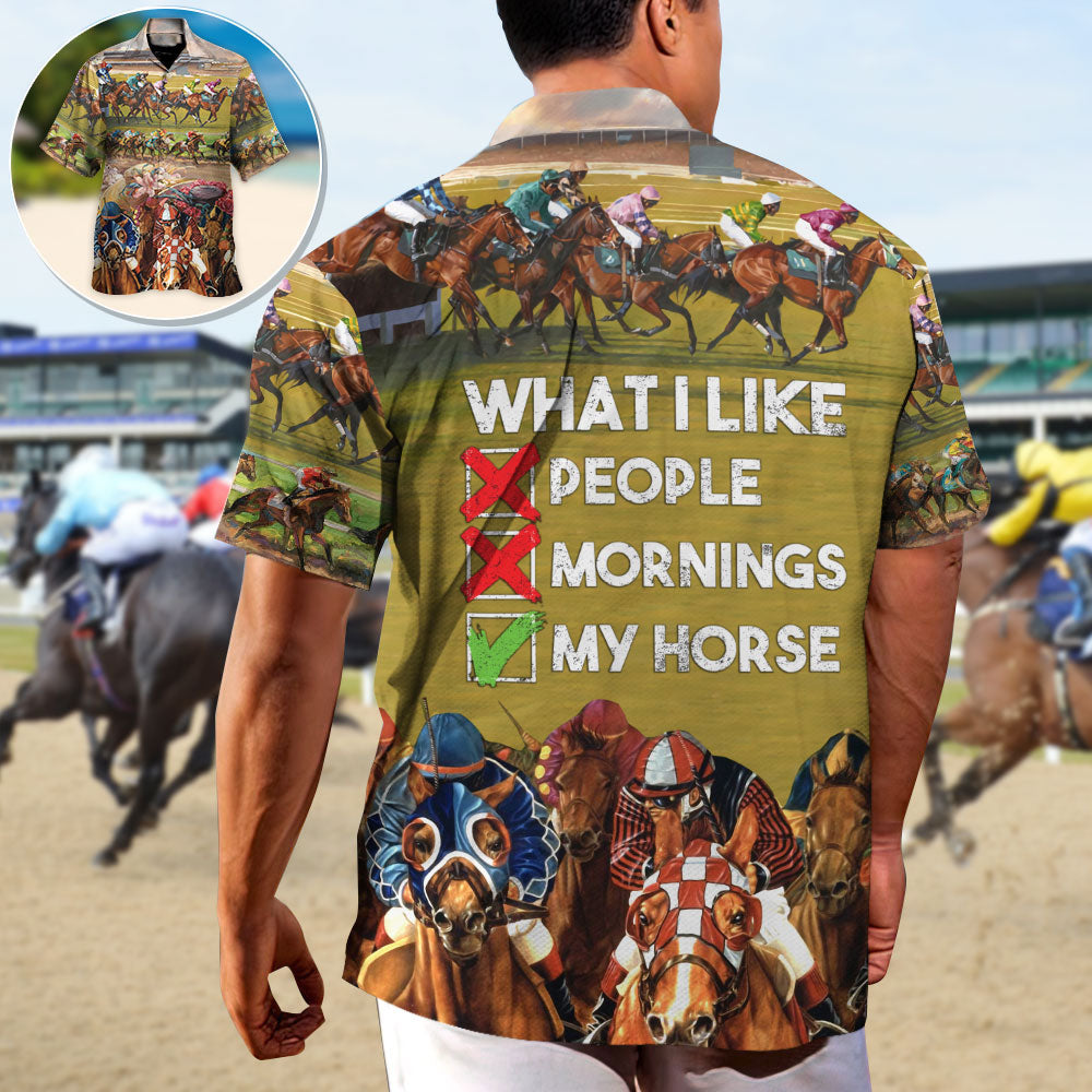 Horseback Riding Horse Hawaiian Shirt For Outdoor Adventures, Coastal Travel, And Comfortable Casual Style