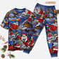 Flying Santa Christmas Short Sleeve Pajamas Set For Christmas Sleepwear And Family Lounging