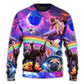 Pug Galaxy Rainbow Dinosaur Sweater For Nature Inspired Fashion Events And Relaxed Everyday Comfort