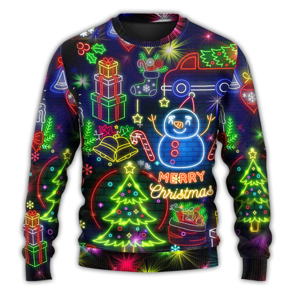 Christmas Bright Neon Lighting Sweater For Festive Events Weekend Outings And Comfortable Winter Style