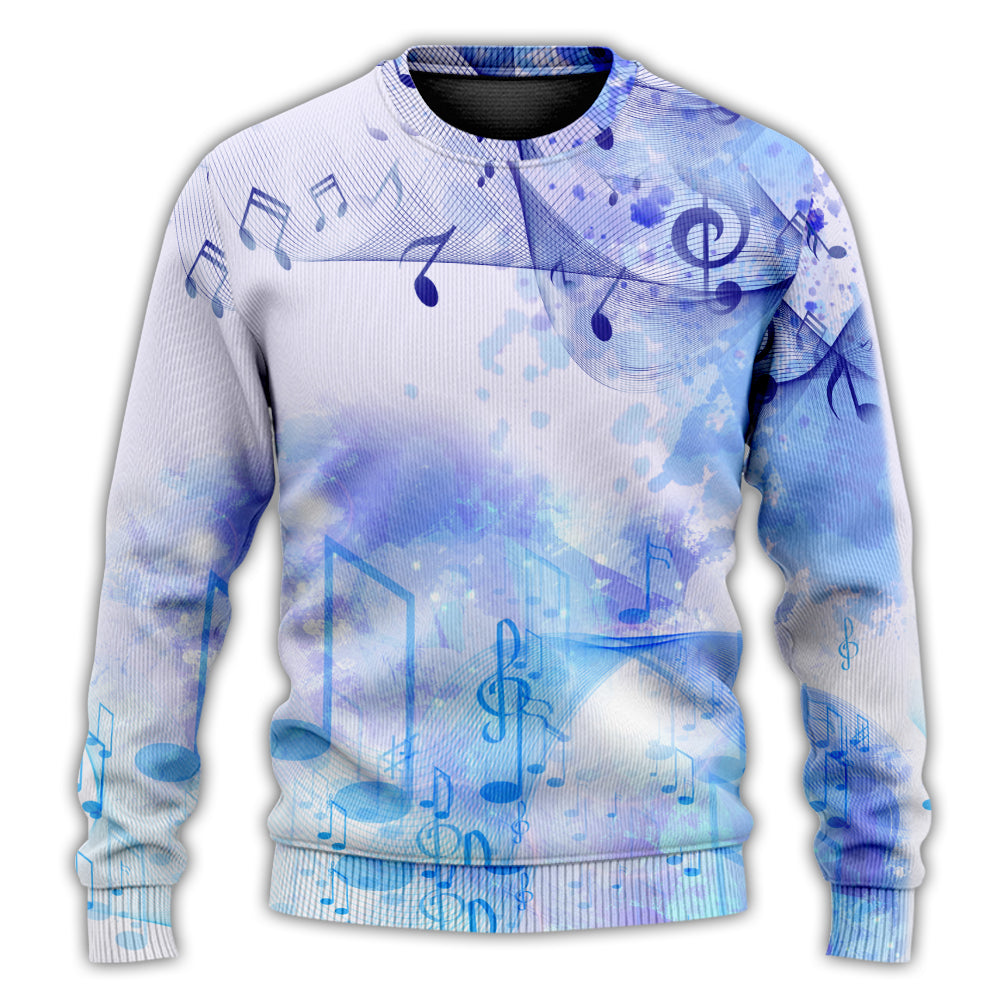 Watercolor Music Notes Sweater For Live Events Travel And Relaxed Creative Outfits