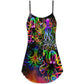 Octopus And Jellyfish Sea Life V-Neck Sleeveless Cami Dress For Beach Trips And Relaxed Vacation Style