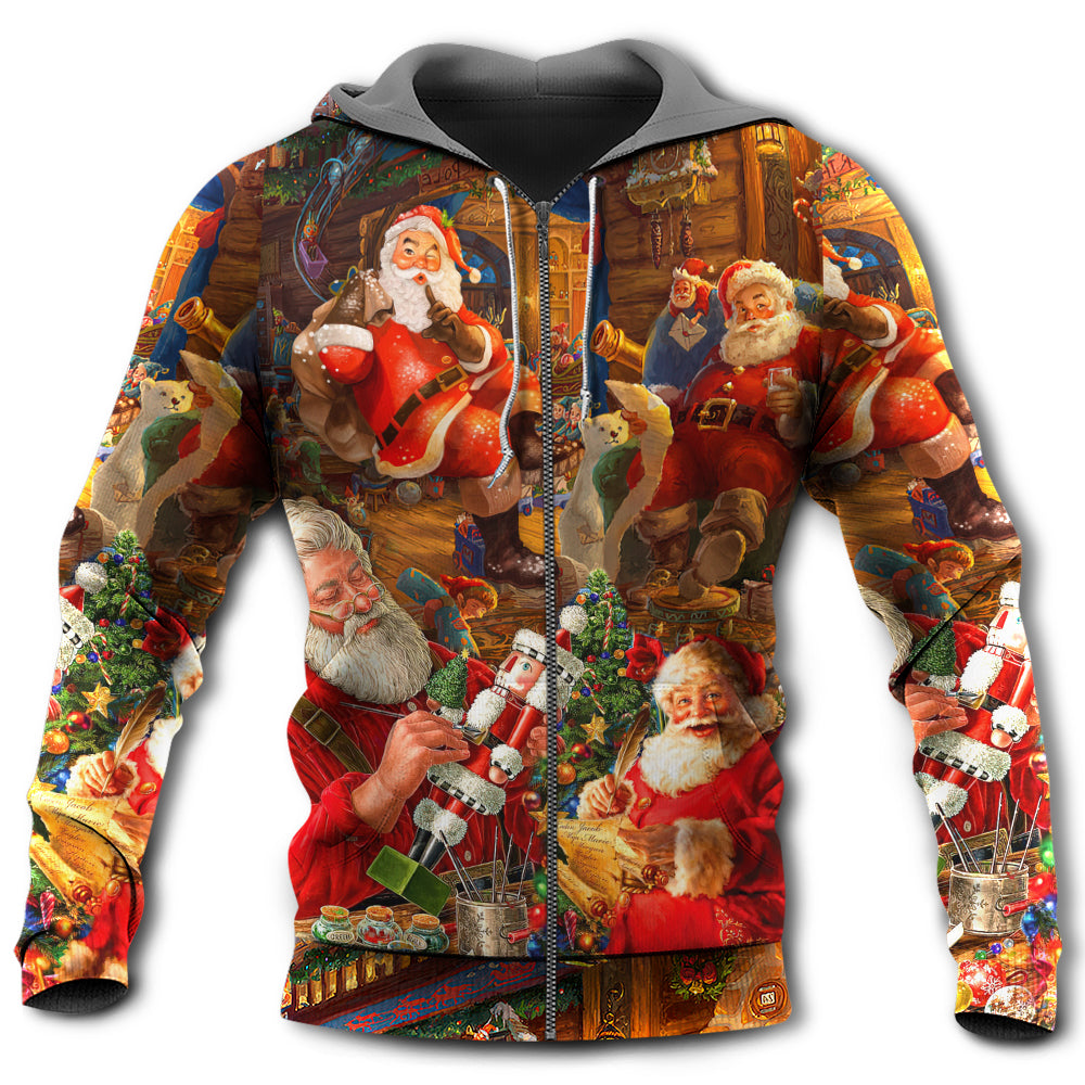 Santa Gift Holiday Hoodie For Festive Streetwear Winter Outings And Christmas Celebrations