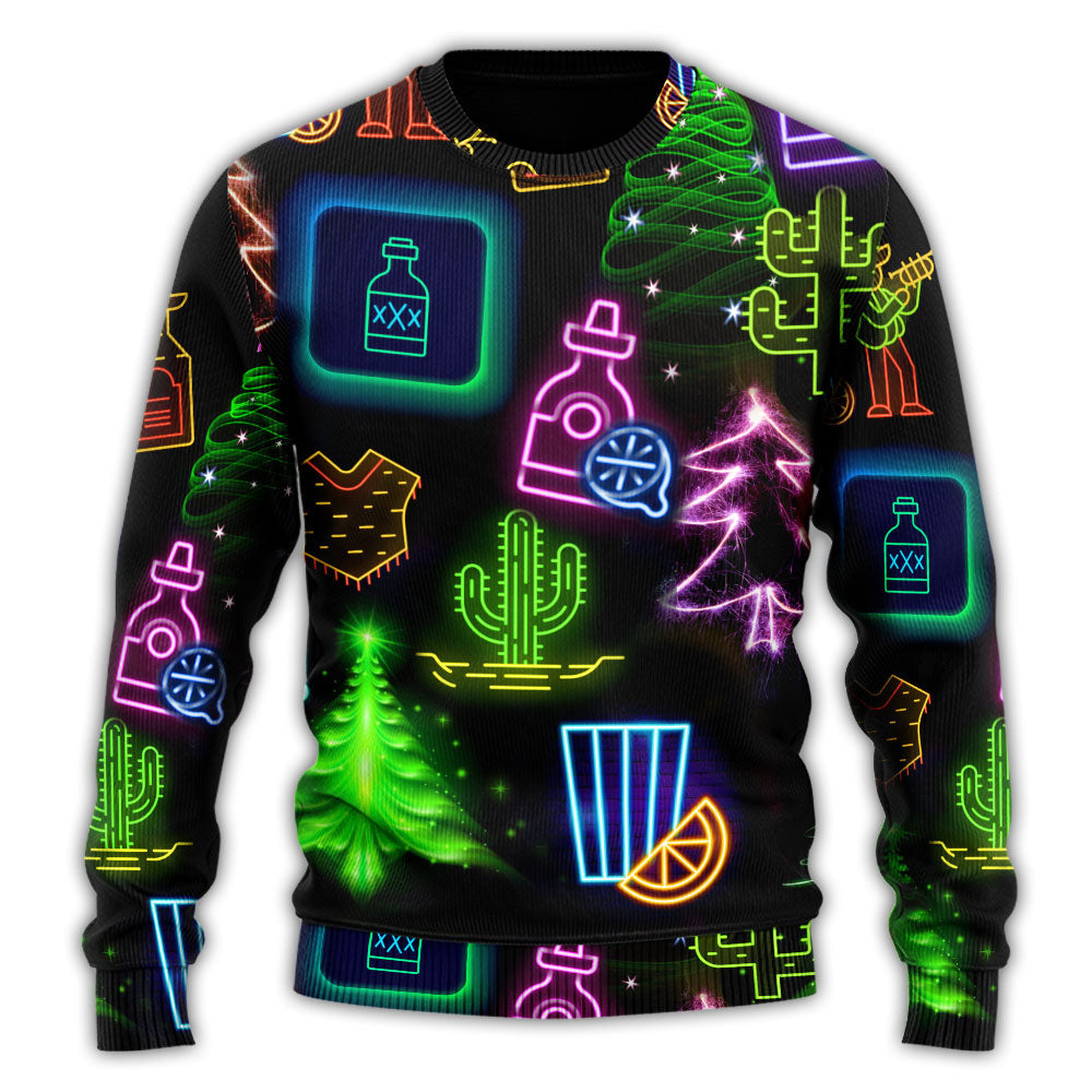 Christmas Neon Drink Sweater For Holiday Travel Winter Outings And Cheerful Gift Giving