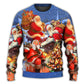 Christmas Santa Up On Rooftop Sweater For Family Gatherings Winter Travel And Everyday Seasonal Comfort