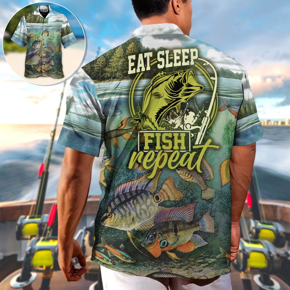 Coastal Fishing Activity Hawaiian Shirt For Active Holidays, Resort Trips, And Warm Weather Gatherings
