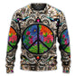 Hippie Peace Sign Galaxy Sweater For Colorful Outfits Weekend Events And Thoughtful Gift Giving