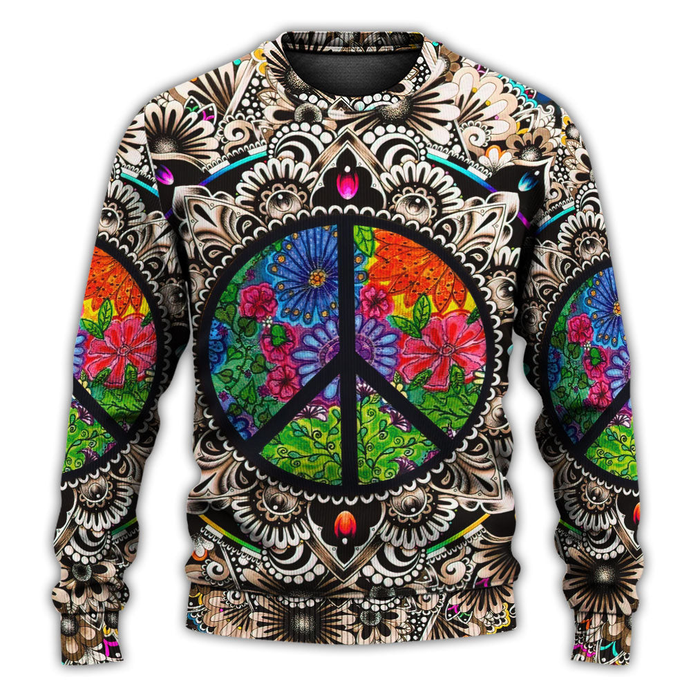 Hippie Peace Sign Galaxy Sweater For Colorful Outfits Weekend Events And Thoughtful Gift Giving