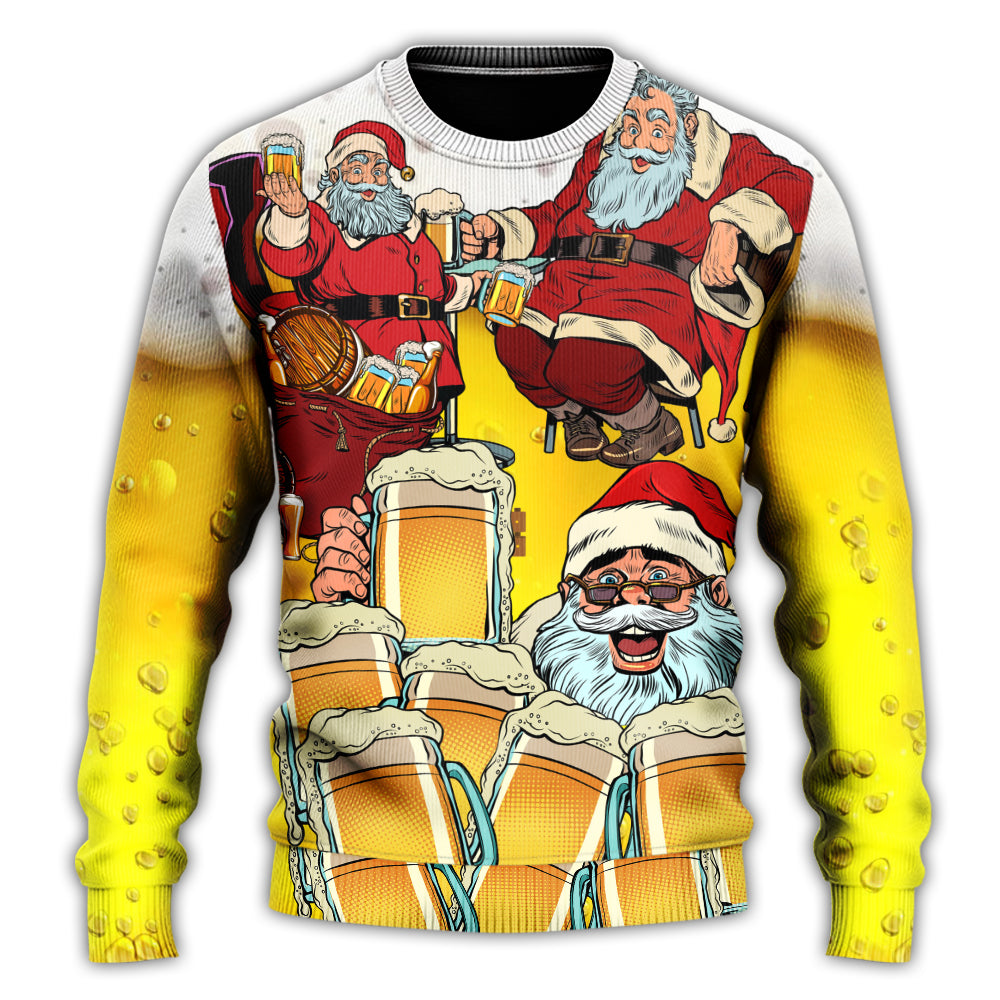 Christmas Santa Loves Holiday Drinks Sweater For Seasonal Parties Cozy Gatherings And Thoughtful Holiday Gifts