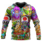 Hippie Colorful Mushroom Peace Hoodie For Festival Days Weekend Adventures And Relaxed Style