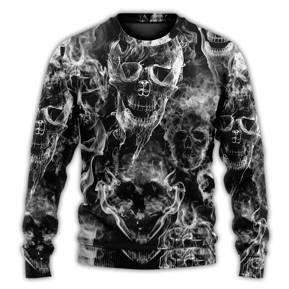 Skull Smoke Dark Fantasy Sweater For Casual Wear Parties And Thoughtful Gifting