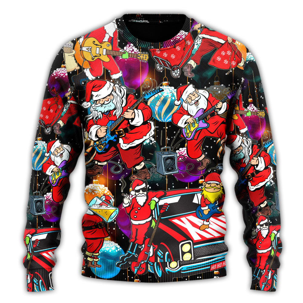 Christmas Guitar Music Santa Sweater For Seasonal Parties Cozy Gatherings And Thoughtful Holiday Gifts