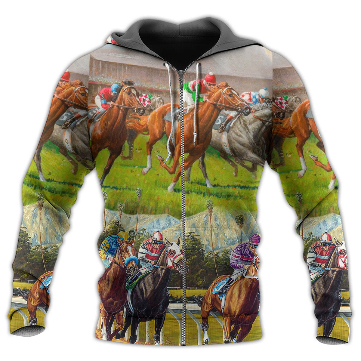 Horse Racing Look Back Hoodie For Horse Lovers Weekend Adventures And Relaxed Daily Style