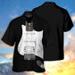 Black Electric Guitar Hawaiian Shirt Design View For Casual Summer Styling