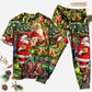 Santa Christmas Gift Delivery Short Sleeve Pajamas Set For Festive Sleepovers And Family Photos
