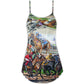 Horse Racing Be Strong Be Brave V-Neck Sleeveless Cami Dress For Game Day Events Travel And Warm Weather Outfits