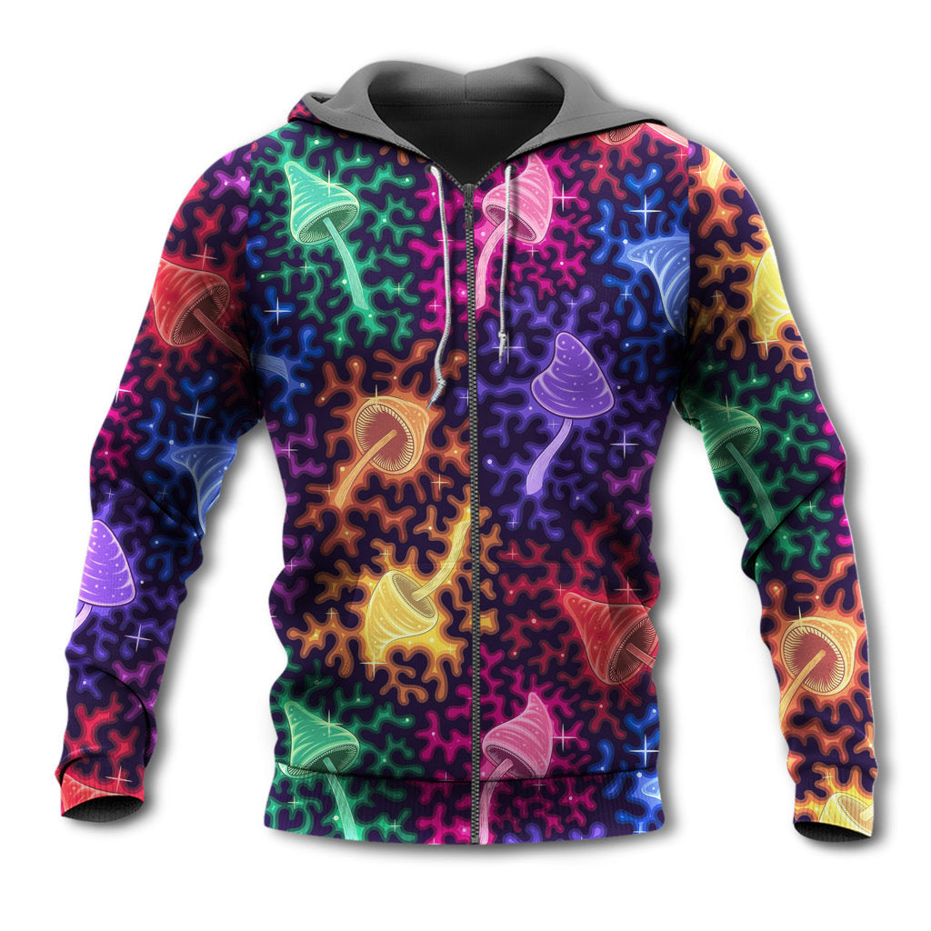 Rainbow Mushroom Galaxy Hoodie For Community Events Weekend Outings And Vibrant Streetwear