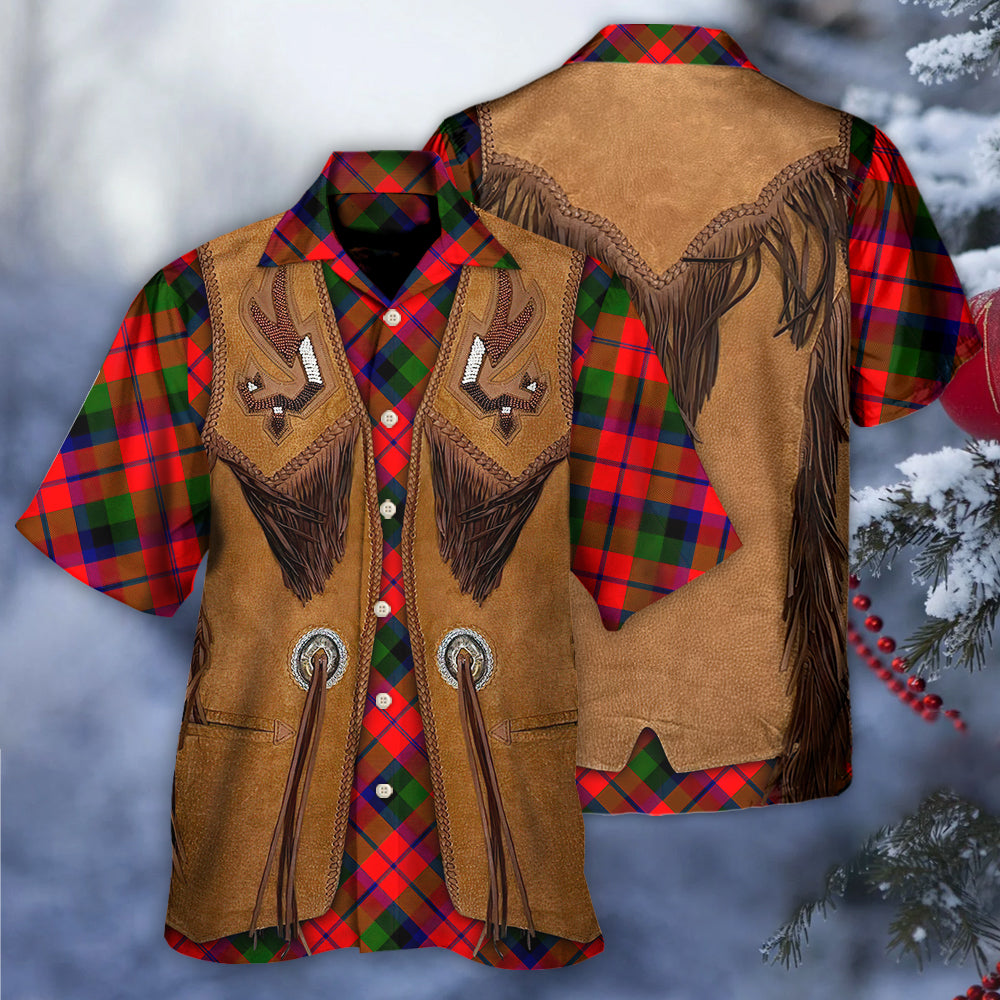 Vintage Christmas Santa Fringe Leather Suede Vest Hawaiian Shirt For Beach Parties And Weekend Getaways