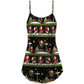 Christmas Santa Big Night V-Neck Sleeveless Cami Dress For Vacations Parties And Expressive Warm Weather Styling