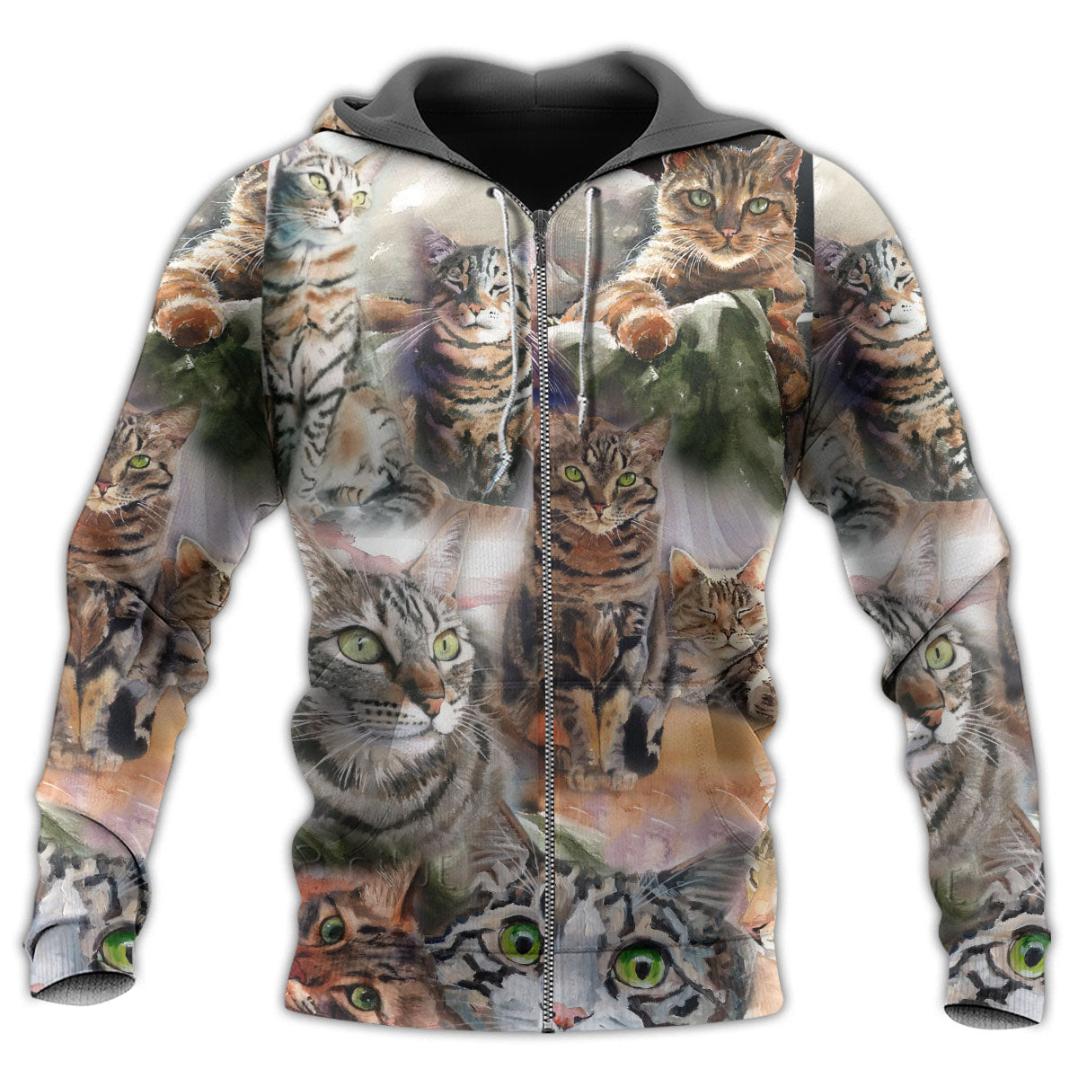 Tabby Cat Daily Portrait Hoodie For Nature Lovers Casual Travel And Comfortable Layering
