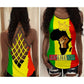 Black Woman Love Peace Rasta Colors Hollow Tank Top For Yoga Workouts And Festival Wear