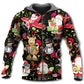 Christmas Joyful Santa Snowman Merry Xmas - Hoodie