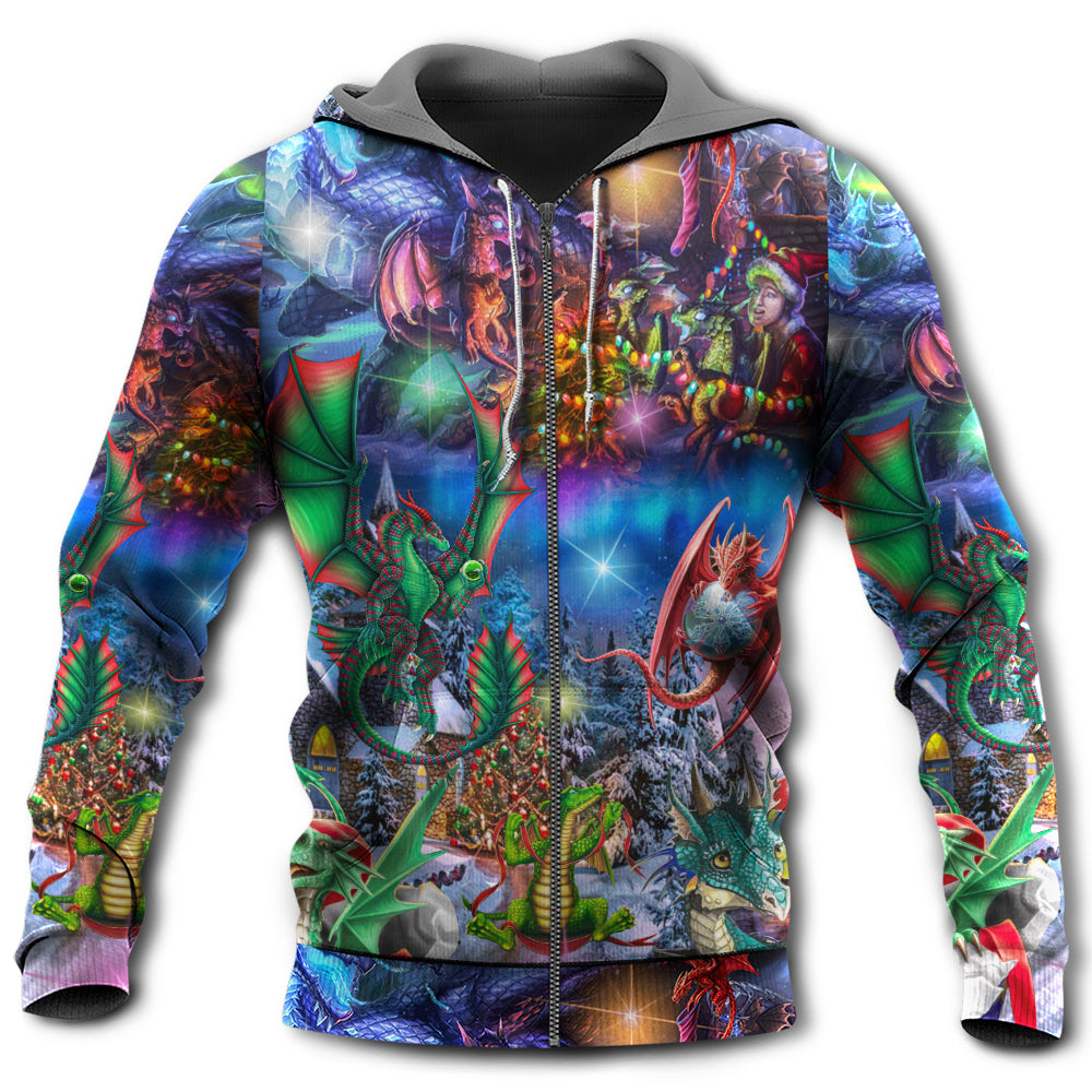 Christmas Dragon Light Hoodie For Festive Days Casual Adventures And Thoughtful Seasonal Gifting