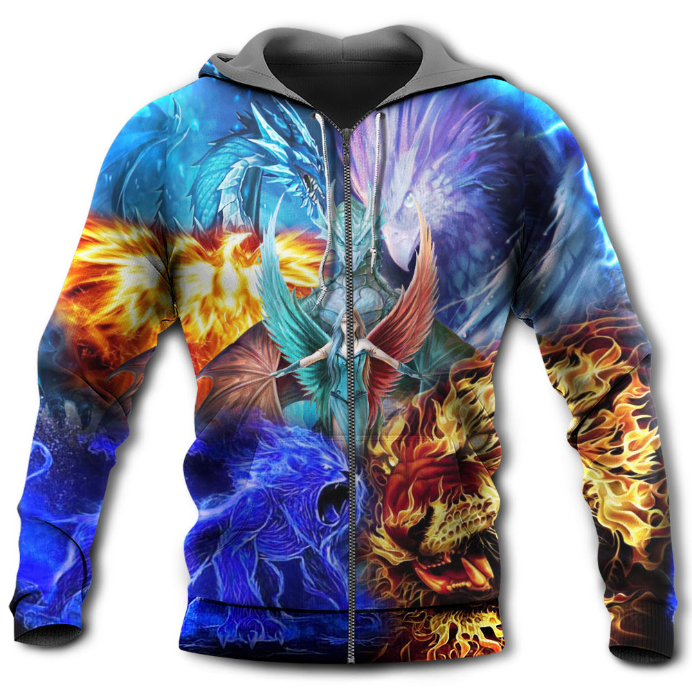 Fantasy Dragon Different World Hoodie For Fantasy Art Lovers Travel Activities And Streetwear
