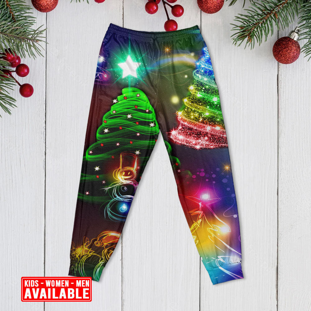 Christmas Tree Joyful Holiday Wishes Long Sleeve Pajamas Set For Christmas Mornings And Relaxed Lounging